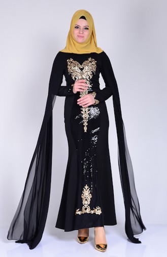 Black Hijab Dress 52573-01