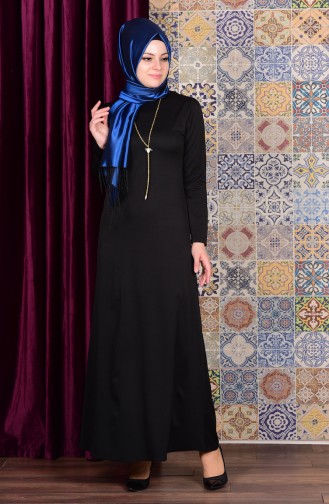 Black Hijab Dress 4082-01
