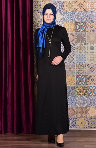 Black Hijab Dress 4082-01