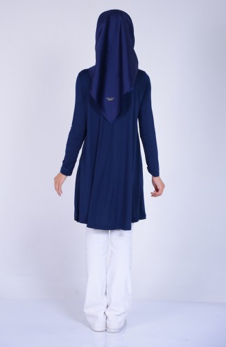 Big Size Necklace Tunic 0721A-04 Navy 0721A-04