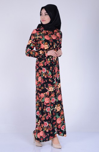 Black Hijab Dress 8063-02