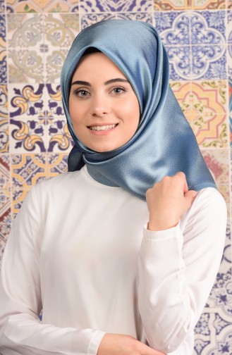 Light Blue Snap-Fastener Scarf 22