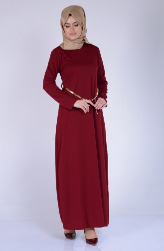 فستان أحمر كلاريت 1077-07