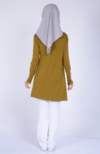 Sefamerve Übergröße Hijab Gekämmte Baumwoll 0730-12 Öl Grün 0730-12