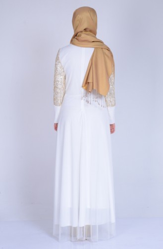 Ecru Hijab Dress 3059-04