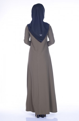 Khaki Hijab Dress 2790-08
