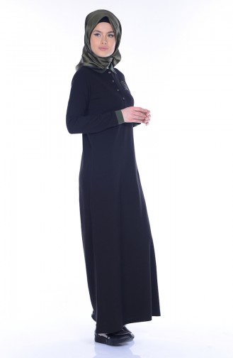 Khaki Hijab Dress 2803-06