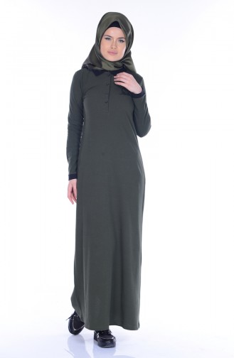 Khaki Hijab Dress 2803-03