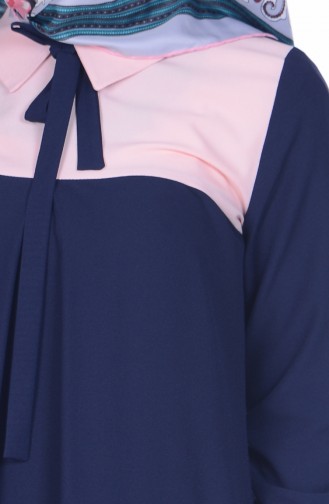 Navy Blue Hijab Dress 2790-01