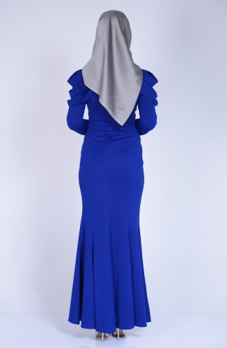 Robe de Soirée detail épaules 3060-02 Bleu Roi 3060-02