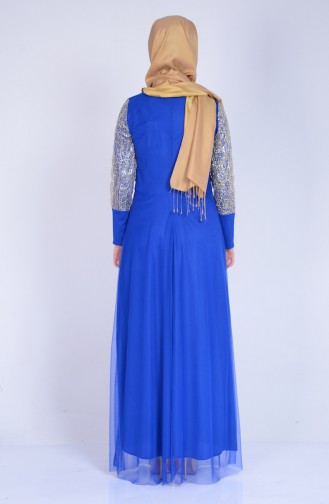 Saxe Hijab Dress 3059-05