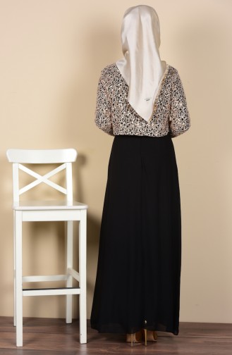 Black Hijab Evening Dress 2943-07