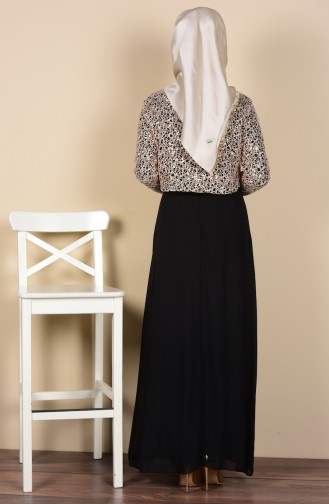 Ceketli Abiye Elbise 2943-04 Siyah