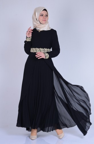 Black Hijab Dress 2837-07