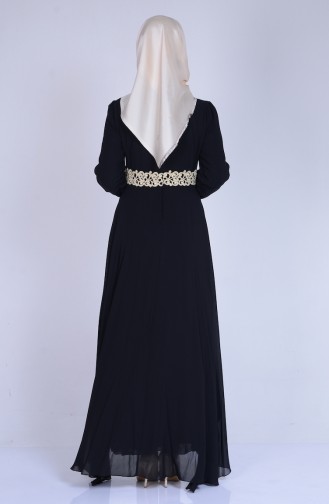 Schwarz Hijab Kleider 2837-07