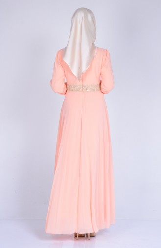 Salmon Hijab Dress 2837-04