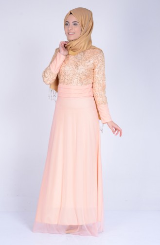 Salmon Hijab Dress 3059-02