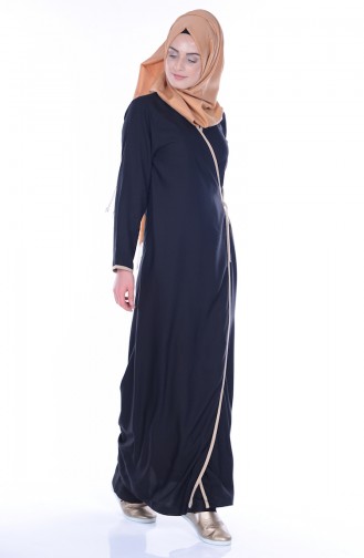 Yandan Bağlamalı Namaz Elbisesi NMZ001-01 Siyah