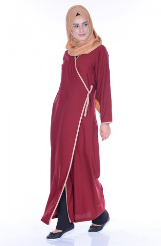 Claret Red Hijab Dress 001-04