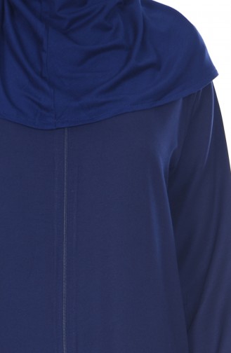 Fermuarlı Örtülü Namaz Elbisesi NMZ002-03 Lacivert 002-03