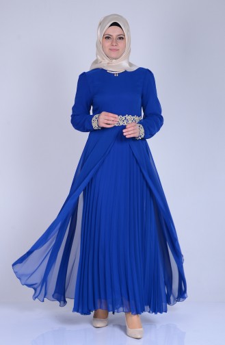 Saxe Hijab Dress 2837-02
