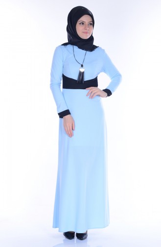 Baby Blue Hijab Dress 3050-05