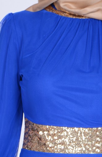 Saxe Hijab Dress 3057-03