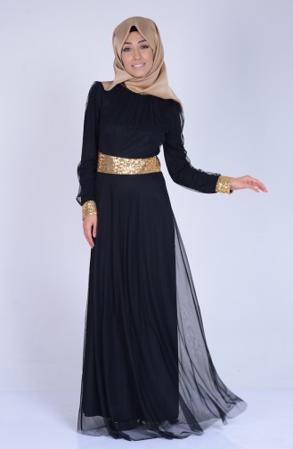 Black Hijab Dress 3057-08