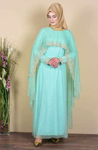 Minzengrün Hijab Kleider 3061-05