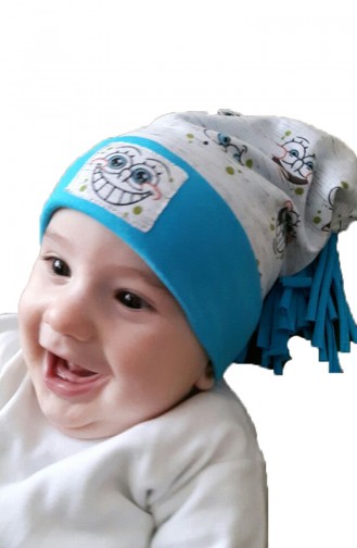 Chapeau Bébé NS027 Gris Turquoise Bleu 027