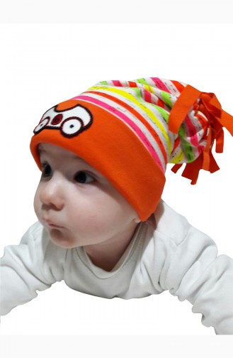 قبعة اطفال لون برتقالي 43