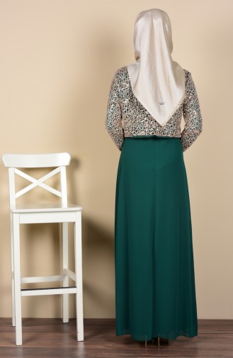 Green Hijab Evening Dress 2943-08