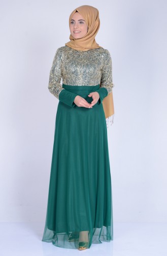 Green Hijab Dress 3059-01