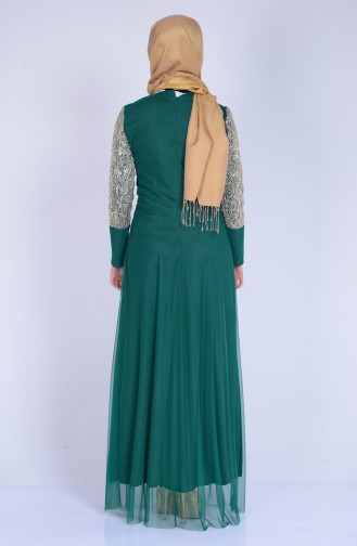 Green Hijab Dress 3059-01