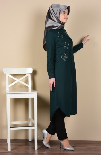 Önü Taşlı Tunik 2852-03 Yeşil