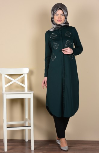 Önü Taşlı Tunik 2852-03 Yeşil