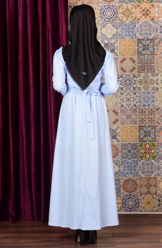 Baby Blue Hijab Dress 4084-04