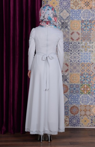 Grau Hijab Kleider 6082-06