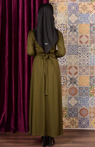 Khaki Hijab Dress 4084-06