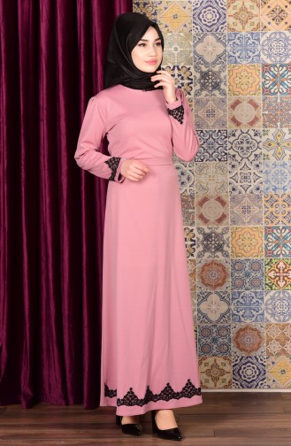 Powder Hijab Dress 4084-03