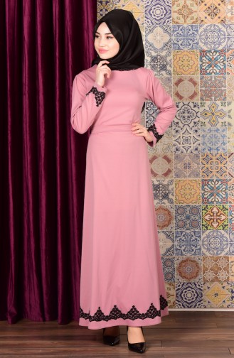 Powder Hijab Dress 4084-03