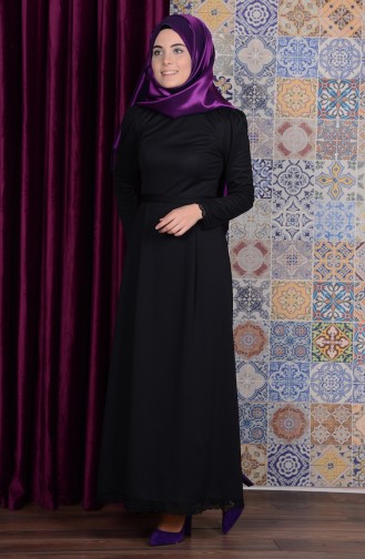 Black Hijab Dress 6082-04