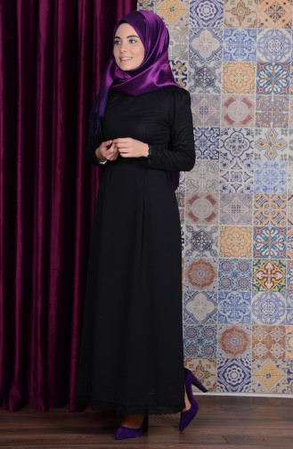Black Hijab Dress 6082-04