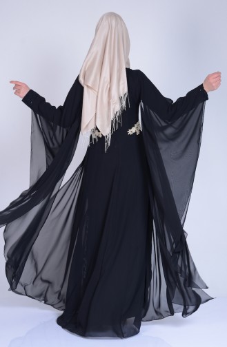 Dantel Detaylı Abiye Elbise 52587-05 Siyah