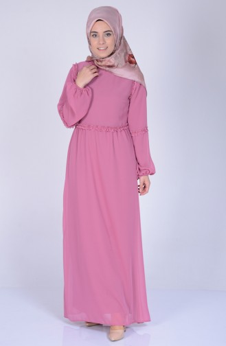 Dusty Rose Hijab Dress 4153-04