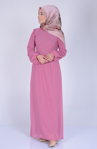 Dusty Rose Hijab Dress 4153-04