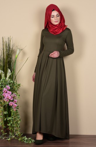 Khaki Hijab Dress 1877-04