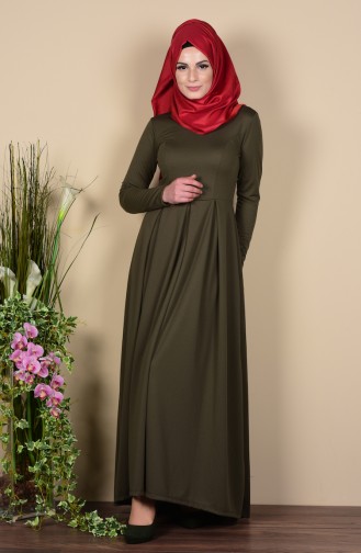 Khaki Hijab Dress 1877-04