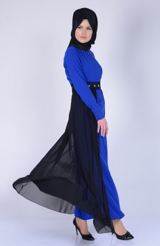 Saxe Hijab Dress 0103-05