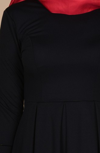 Pileli Elbise 1877-01 Siyah